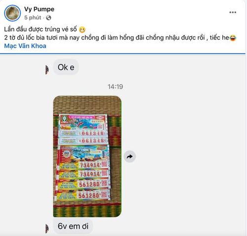 Thảo Vy - bà xã Mạc Văn Khoa chia sẻ khoảnh khắc lần đầu trúng vé số.