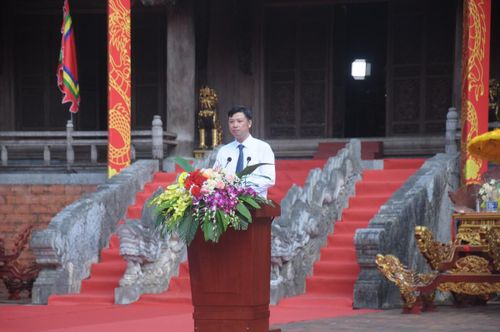 Ông Lê Văn Trung, Giám đốc Sở Văn hóa, Thể thao và Du lịch Thanh Hóa phát biểu. Ảnh: Nguyễn Thuấn