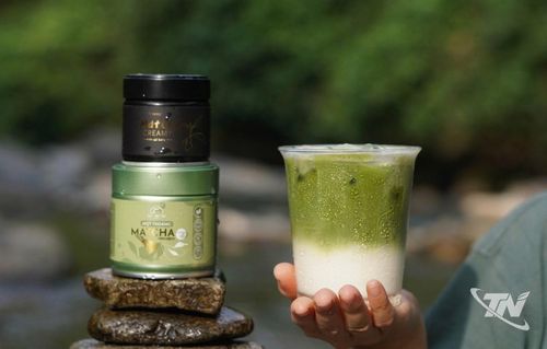 Sản phẩm bột mát cha của Hợp tác xã Matcha Lạc Yên Trà, xã La Bằng.