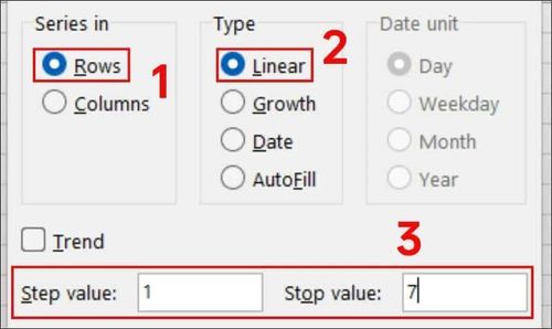 Điền số cuối tại Stop value, sau đó nhấn OK để hoàn tất.