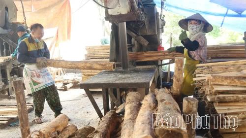 Niềm vui trong lao động của những người thợ chế biến gỗ.