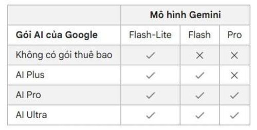 Các mô hình người dùng Gemini được sử dụng từ 9/10. Ảnh chụp màn hình