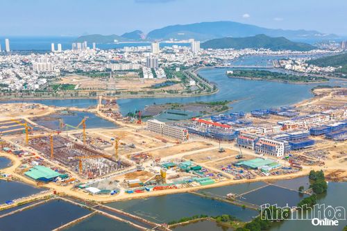 Lĩnh vực xây dựng có mức tăng trưởng và đóng góp cao nhất vào GRDP 9 tháng của tỉnh. (Trong ảnh: Dự án Khu đô thị hỗn hợp thành phố Nha Trang)
