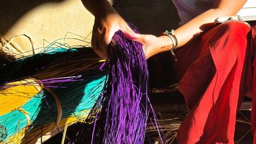 Bó lác màu chuẩn bị lên khung