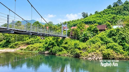 Một góc xanh mát ở bản Cươm. Ảnh: T.P
