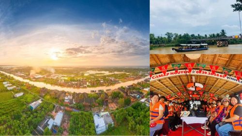 Khung cảnh hoàng hôn đậm chất điện ảnh, níu chân lữ khách tìm về di sản làng nghề trăm tuổi - ảnh: VL