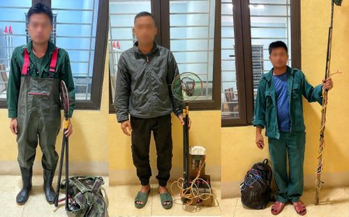 3 “ông lữ” xài điện bắt cá bị phát hiện.