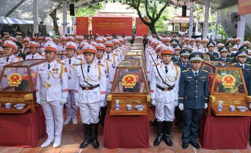 Các lực lượng thực hiện nghi thức tại buổi tổng duyệt Lễ viếng, lễ truy điệu các Anh hùng Liệt sĩ