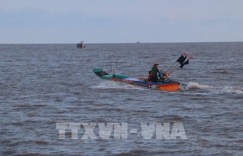 Ngư dân xã Đất Mũi đánh bắt thủy sản ven bờ. Ảnh: Tuấn Phi – TTXVN