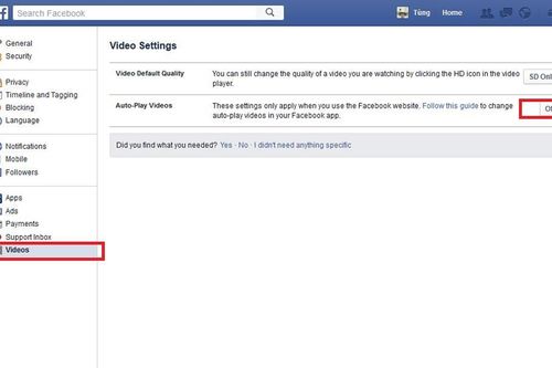 Tắt tính năng tự chạy video trên Facebook