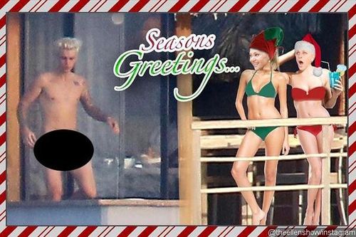 MC Ellen chế ảnh nude của Justin Bieber