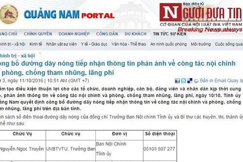 Công bố đường dây nóng tiếp nhận thông tin tham nhũng, lãng phí