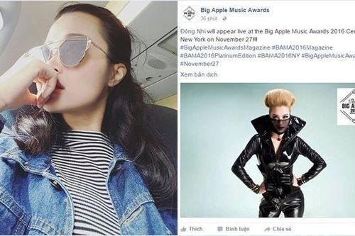 Đông Nhi từ chối lời mời đến New York từ 'Big Apple Music Awards'
