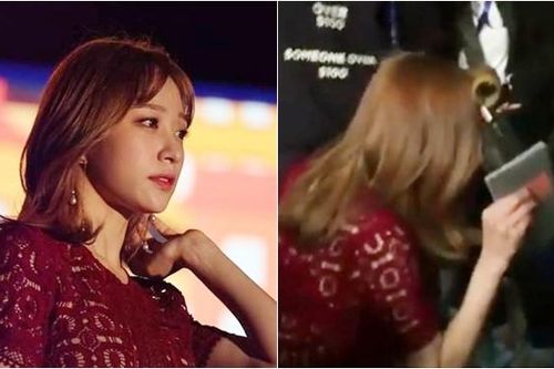 Thương khán giả đội mưa, Hani (EXID) vẫy tay không ngừng 'tiếp sức' fan từ trong hậu trường