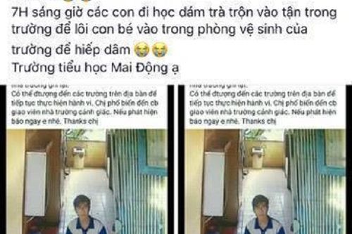 Hà Nội: Tạm giữ 9X lẻn vào nhà vệ sinh trường Mai Động 'sàm sỡ' học sinh