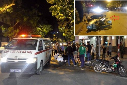Xe cứu thương vượt đèn đỏ, gây tai nạn rồi bỏ chạy trên phố Hà Nội