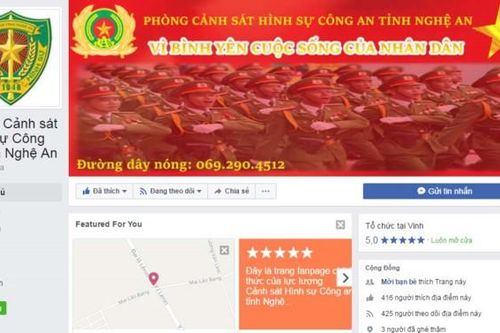 Lập Facebook để nhận thông tin tố giác tội phạm