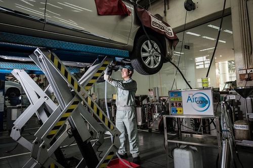 Mỗi ngày có trên 110 xe vào làm dịch vụ vệ sinh giàn lạnh chính hãng Toyota