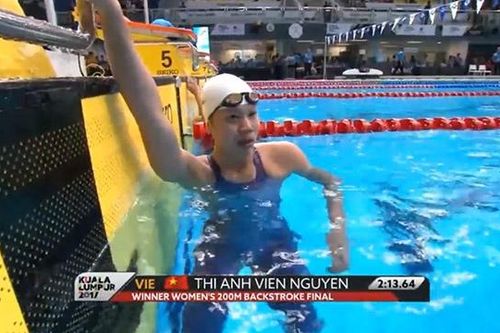 Ánh Viên phá kỷ lục SEA Games nội dung 200 m bơi ngửa