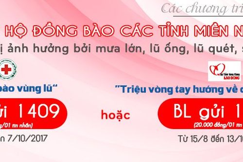 Cổng 1400 triển khai nhắn tin ủng hộ đồng bào vùng lũ
