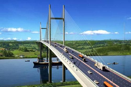Hợp long cầu dây văng nối đôi bờ sông Tiền