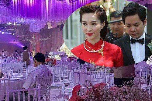 Không gian tiệc cưới tràn ngập hoa và cực long lanh của Hoa hậu Đặng Thu Thảo
