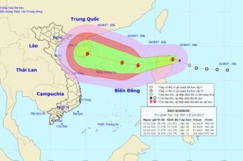Bão Khanun áp sát quần đảo Hoàng Sa sức gió mạnh cấp 9, giật cấp 12