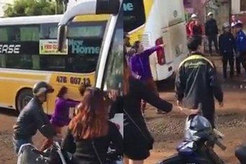 Nhân viên xe khách dùng tuýp sắt choảng nhau vì không chịu nhường đường