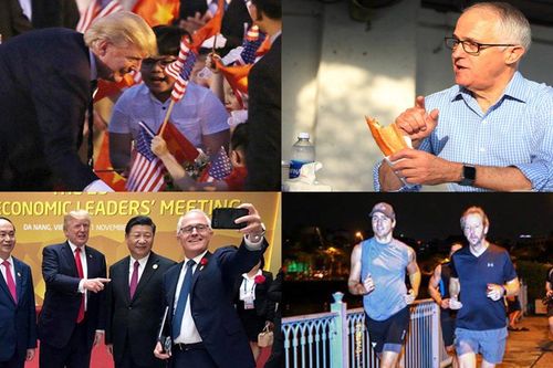 Lãnh đạo APEC ăn bánh mì bình dân, uống cà phê vỉa hè, chụp ảnh selfie tại Đà Nẵng