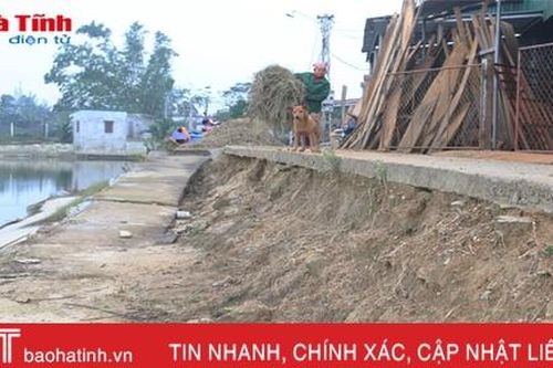 Hồ tôm 'ngoạm' đường dân sinh, nguy cơ xảy ra tai nạn