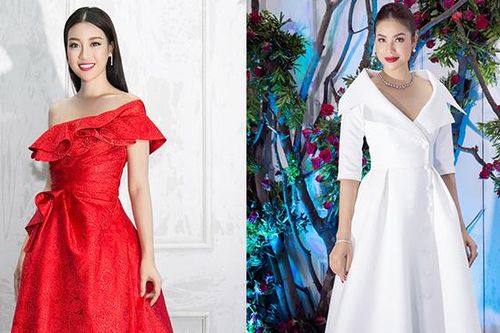 Đỗ Mỹ Linh nóng bỏng sắc đỏ, đối lập Phạm Hương nhẹ nhàng gam trắng