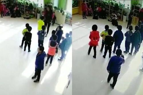 Video sốc: Giáo viên mầm non đấm đá học sinh không tiếc