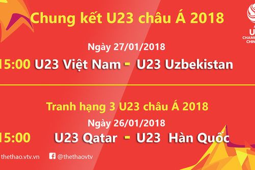 U23 Việt Nam gặp U23 Uzbekistan trong trận chung kết lúc 15 giờ ngày 27/1