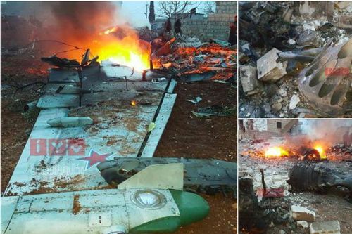 Cận cảnh 'xe tăng bay' Su-25 của Nga bị bắn hạ ở Syria