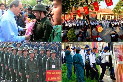 Hàng trăm thanh niên TP HCM hăng hái lên đường nhập ngũ