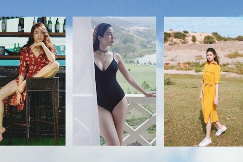 Diệp Lâm Anh nhập hội mỹ nữ khoe thân với áo tắm, Trương Quỳnh Anh diện váy vàng màu nắng đón hè
