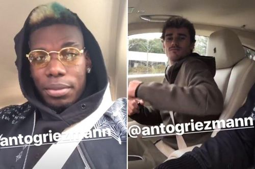 Pogba vui vẻ hát hò cùng Griezmann