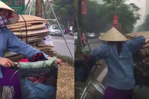 Tài xế nhắc nhở đi ngược chiều, chị ve chai nhẹ nhàng quay xe