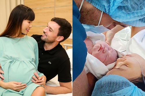 Lộ diện hình ảnh đầu tiên về con gái lai Tây nặng 4,4kg của siêu mẫu Hà Anh