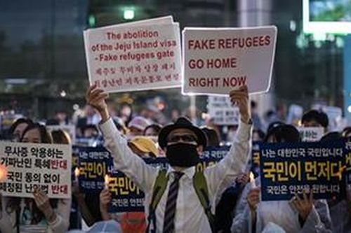 Biểu tình phản đối người tị nạn trên đảo Jeju