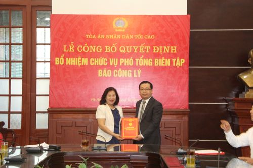 TANDTC bổ nhiệm Phó Tổng biên tập Báo Công lý