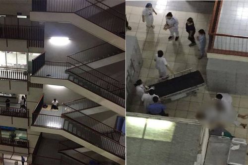 Bỏ lại dép, nam bệnh nhân leo ra lan can tầng 3 Bệnh viện Bạch Mai nhảy xuống
