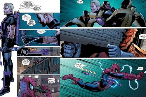 Spidey từng cắm mũi tên vào thân tội phạm để an ủi Hawkeye