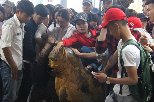 Lên chùa xoa dầu mòn tượng hổ rồi thoa khắp người mong chữa được bệnh