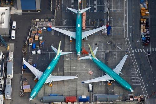 Dàn máy bay 737 MAX tại nhà máy Boeing nhìn từ trên không