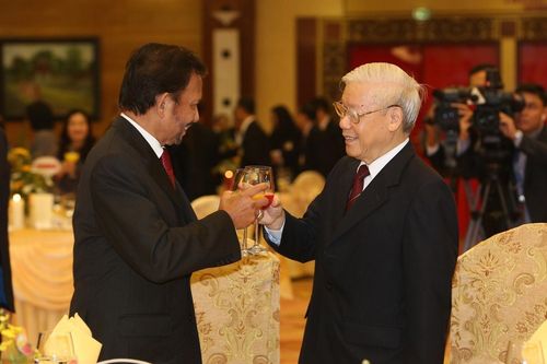 Hình ảnh Tổng Bí thư, Chủ tịch nước chiêu đãi Quốc vương Brunei