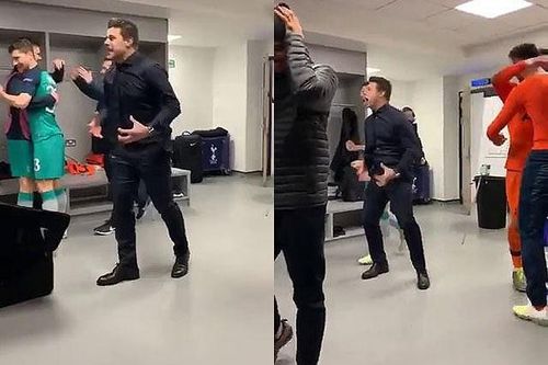 Lộ clip HLV Tottenham ăn mừng phản cảm sau khi loại Man City
