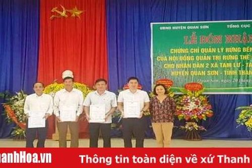 2 xã của huyện Quan Sơn được cấp chứng chỉ quản lý rừng bền vững