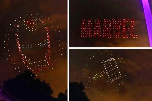 Ăn mừng Avengers: Endgame ra rạp, fan chơi sang thuê hẳn 300 chiếc máy bay thực hiện màn trình diễn ánh sáng