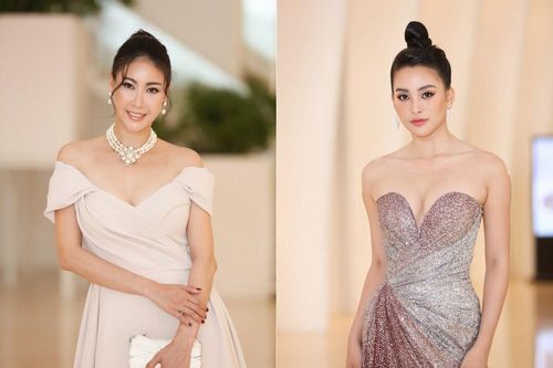 Hoa hậu Tiểu Vy mặc váy cúp ngực khoe vai trần gợi cảm
